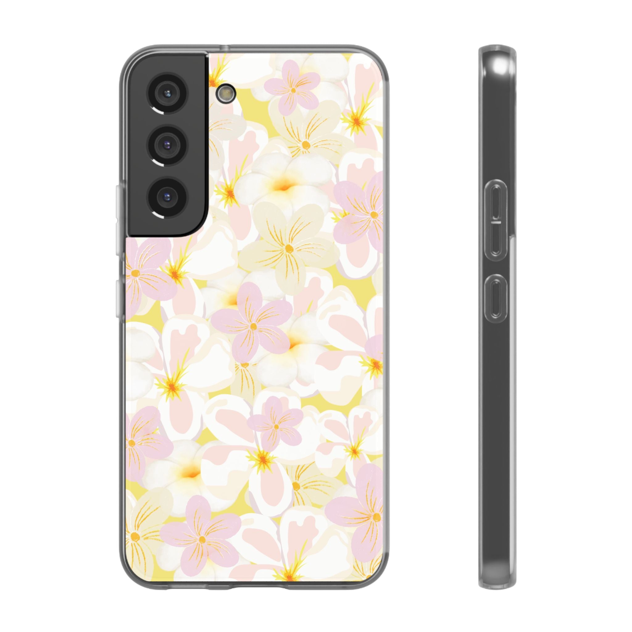 Pastel Frangipanis Yellow Flexi Clear Cases for Most Phone Types (FWS)