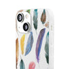 Colourful Feathers White Flexi Clear Cases for Most Phone Types