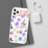 Floral White Flexi Clear Cases for Most Phone Types