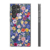 Blue Colourful Floral Flexi Clear Cases for Most Phone Types