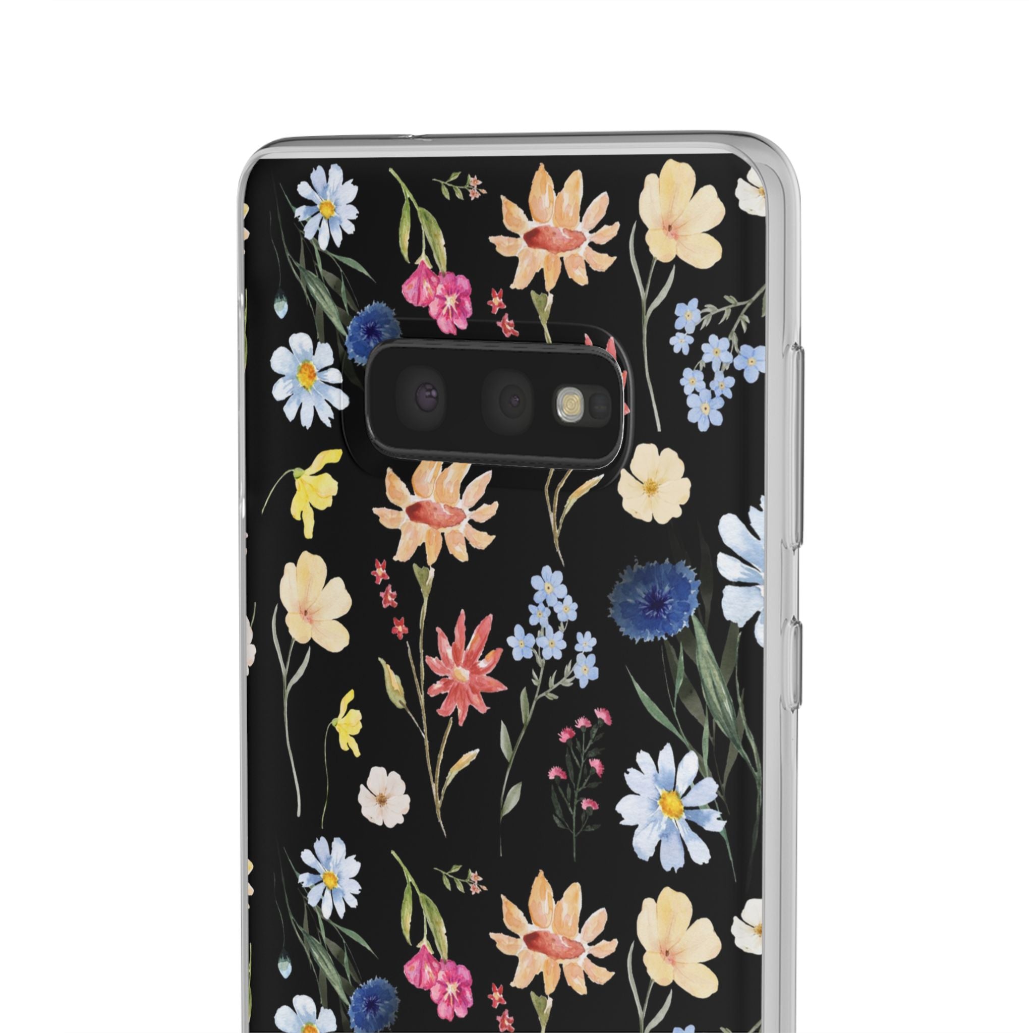 Wildflowers Painted Black Flexi Clear Case for Most Phone Types