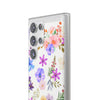 Floral White Flexi Clear Cases for Most Phone Types