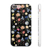 Wildflowers Painted Black Flexi Clear Cases for Most Phone Types (FWS)