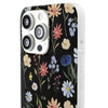 Wildflowers Painted Black Flexi Clear Case for Most Phone Types