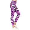 Black & Pink Leaves Leggings with Pockets up to 5 XL (FWS)