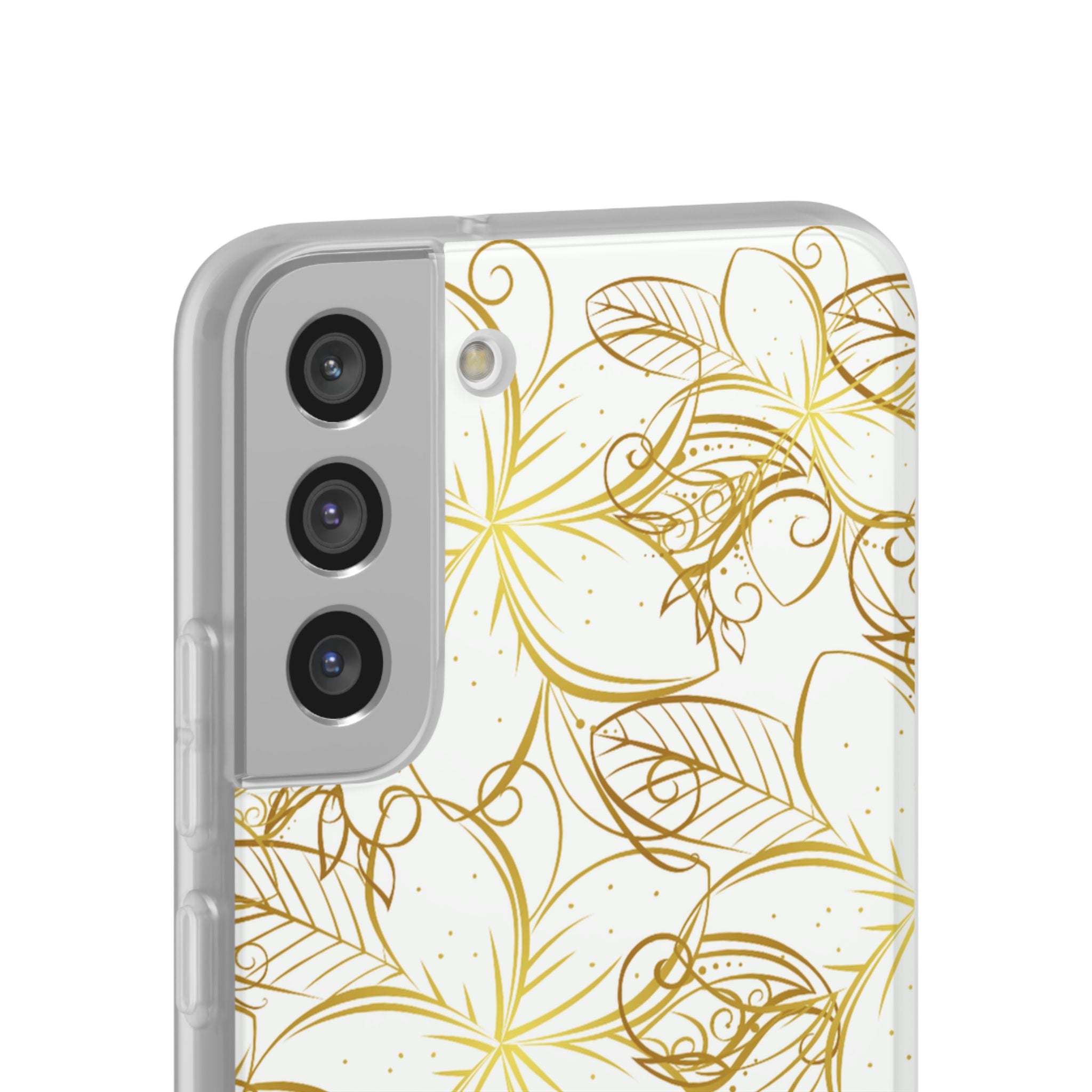 Golden Frangipanis White Flexi Clear Cases for Most Phone Types (FWS)