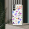 Floral White Flexi Clear Cases for Most Phone Types