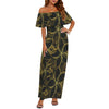 Golden Frangipani Black Off Shoulder Maxi Dress up to 6 XL (FWS)