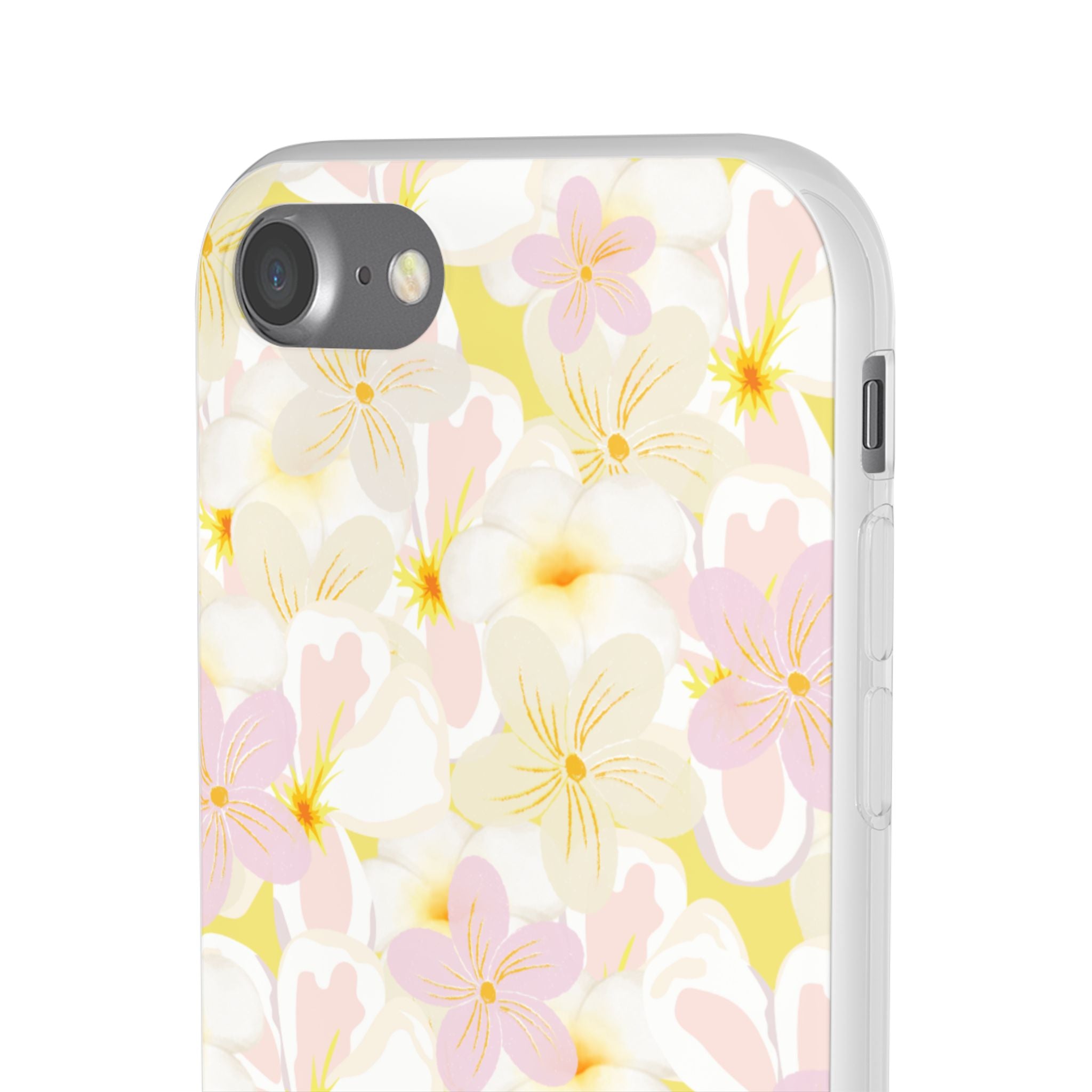 Pastel Frangipanis Yellow Flexi Clear Cases for Most Phone Types (FWS)