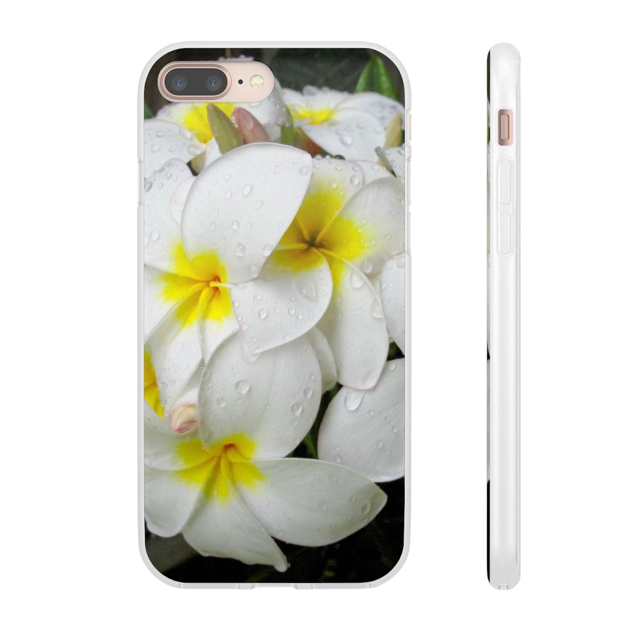 Fresh White Frangipanis Flexi Clear Cases for Most Phone Types (FWS)