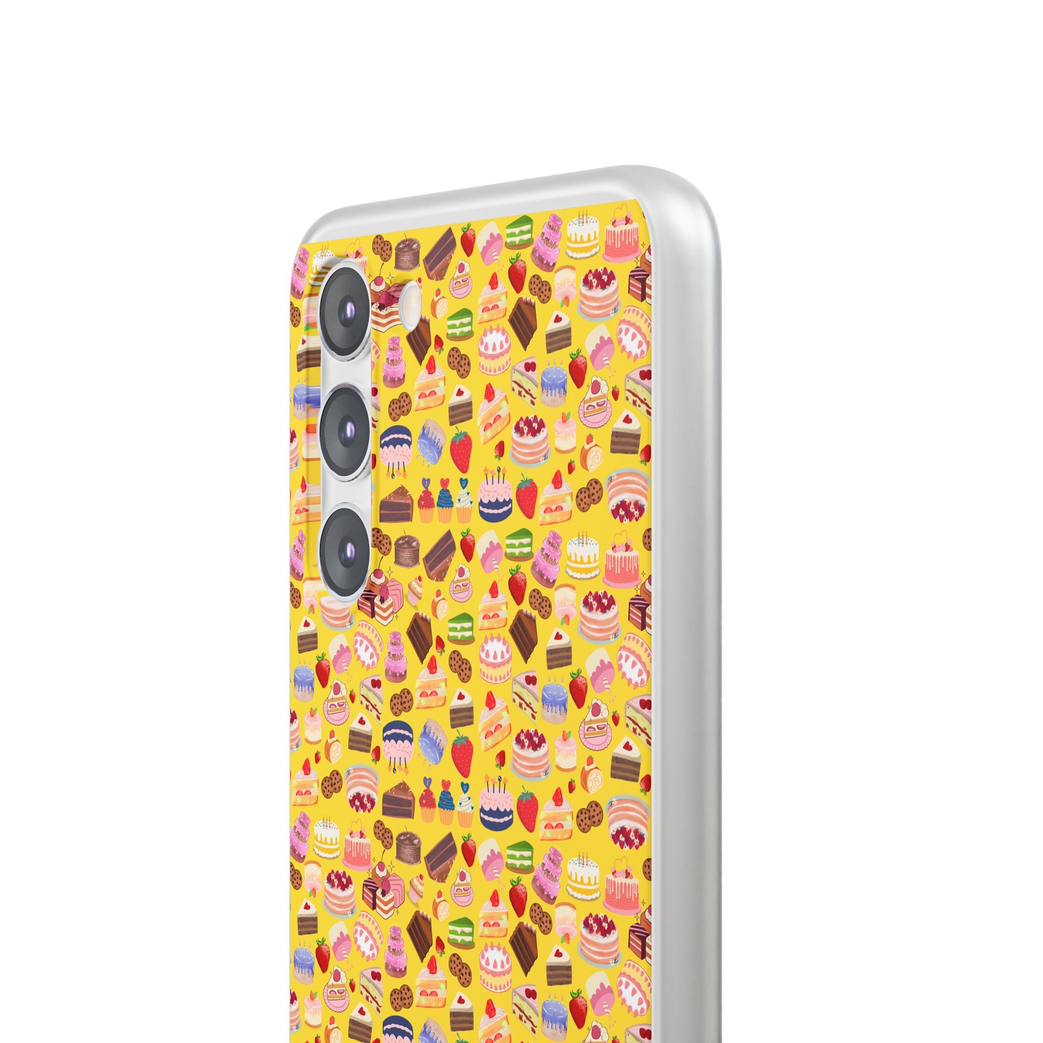 Happy Cake Yellow Flexi Clear Cases for Most Phone Types (FWS)
