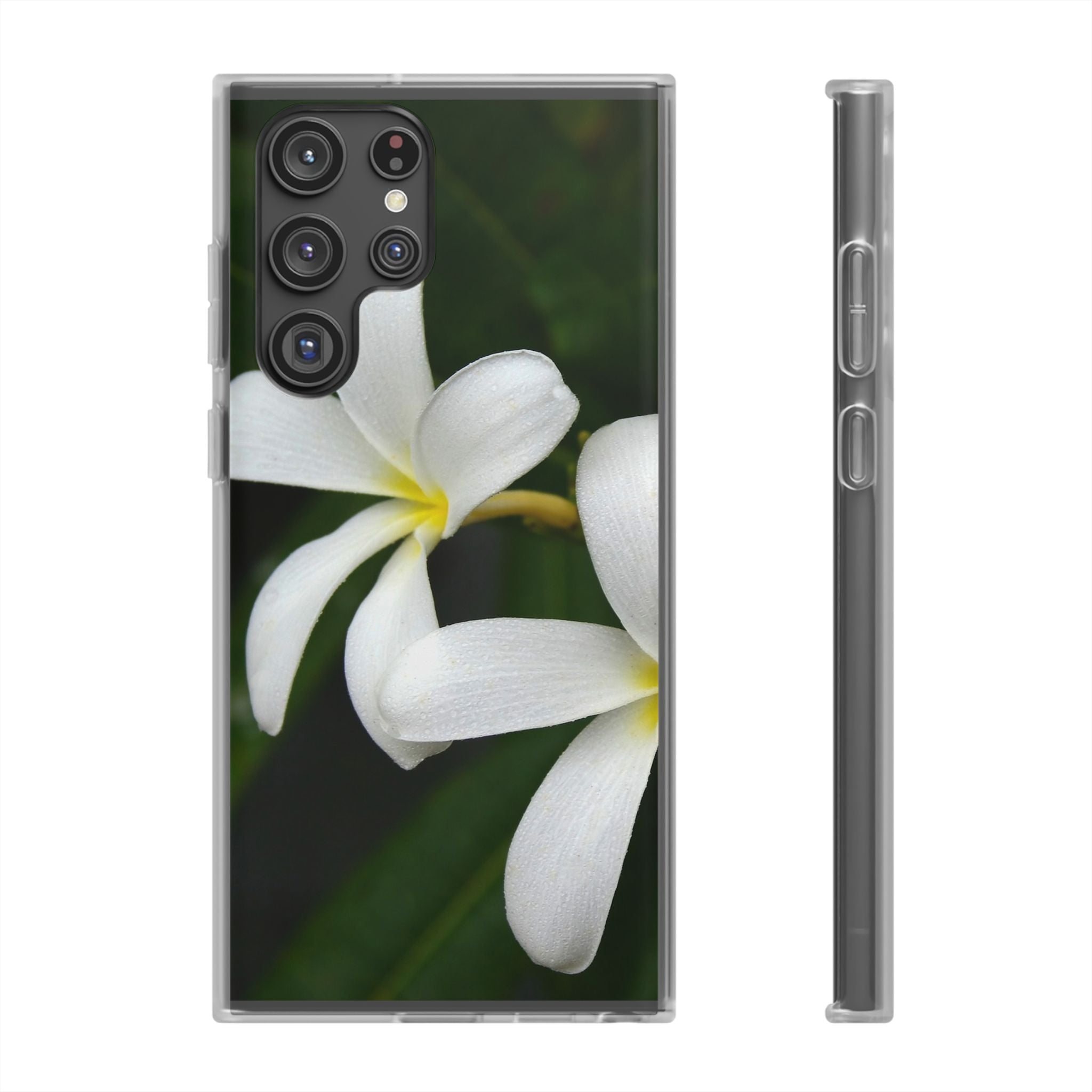 White Frangipanis Flexi Clear Cases for Most Phone Types (FWS)