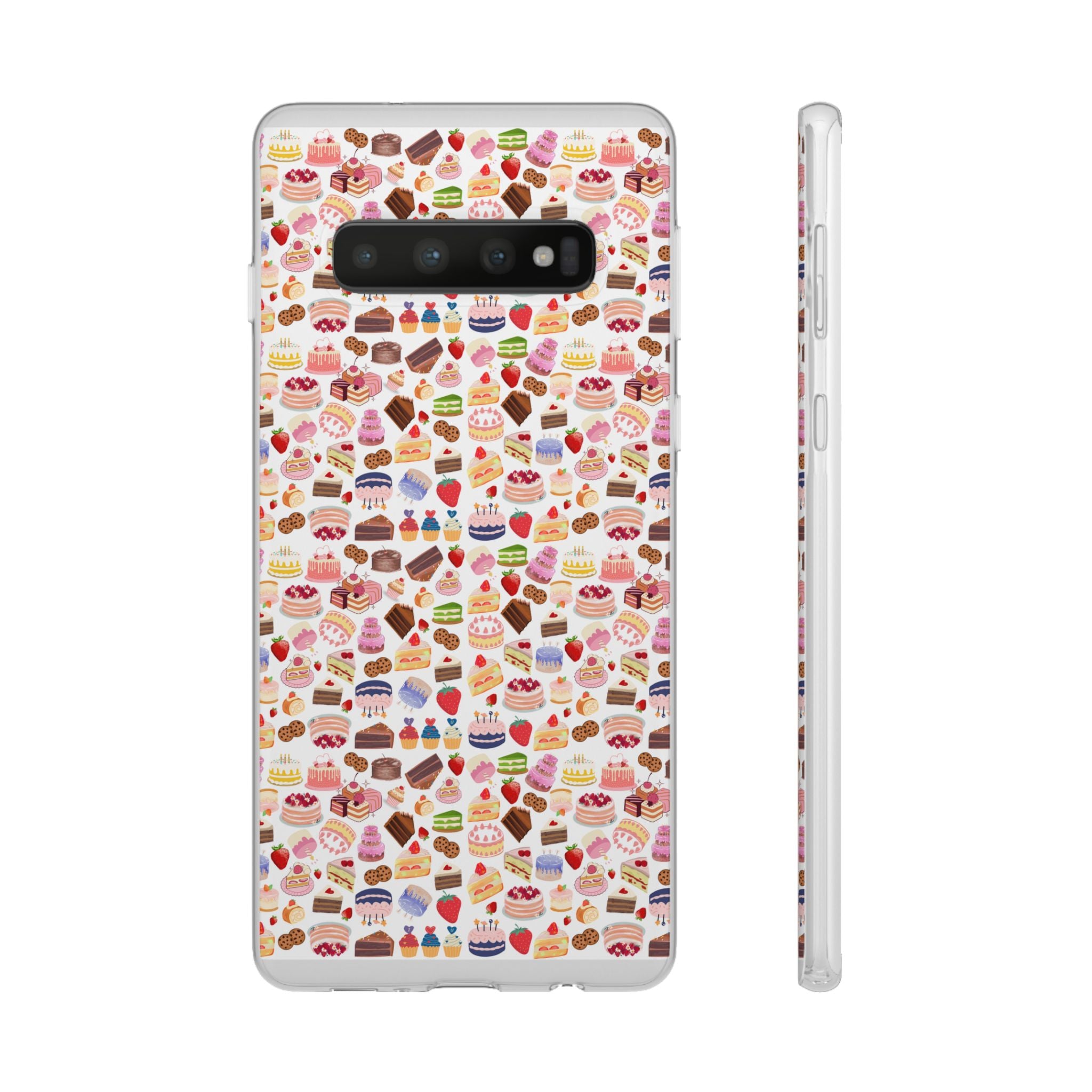 Happy Cake White Flexi Clear Cases for Most Phone Types (FWS)