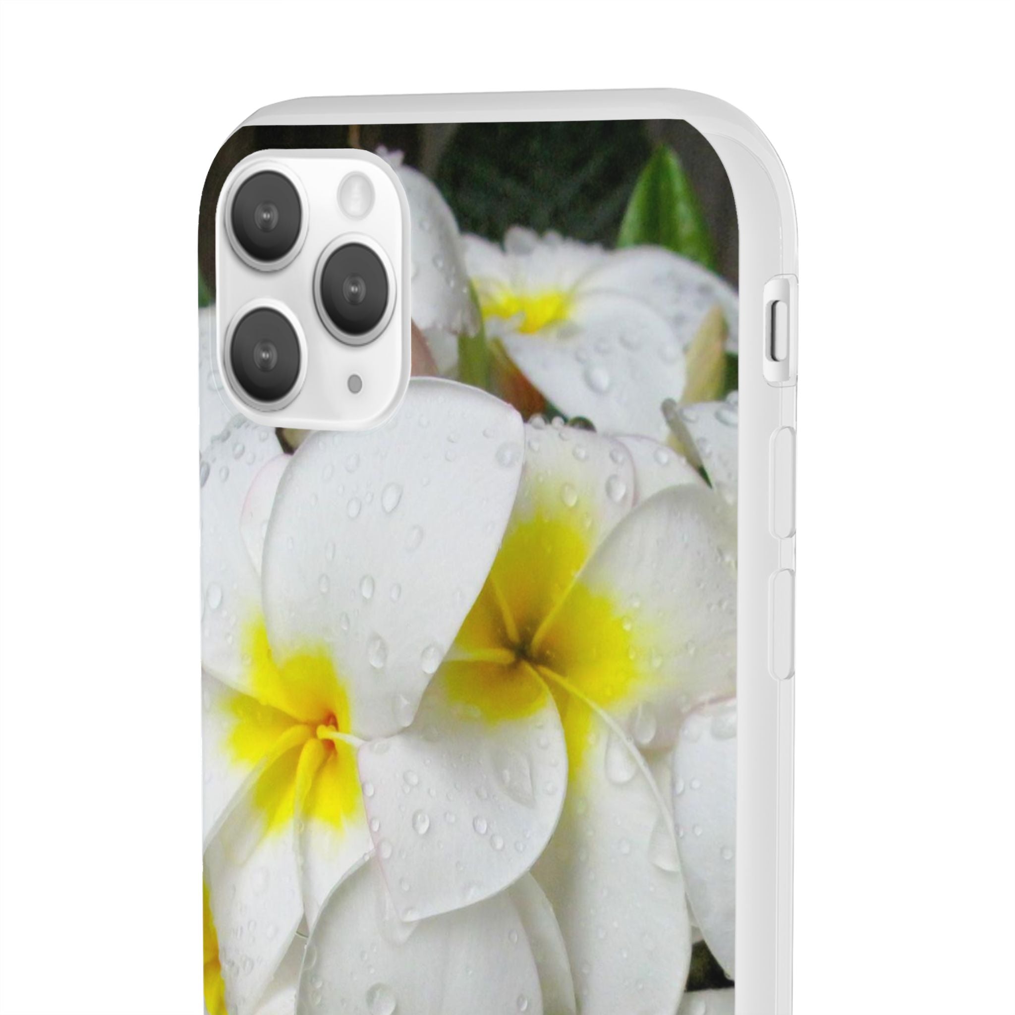 Fresh White Frangipanis Flexi Clear Cases for Most Phone Types (FWS)