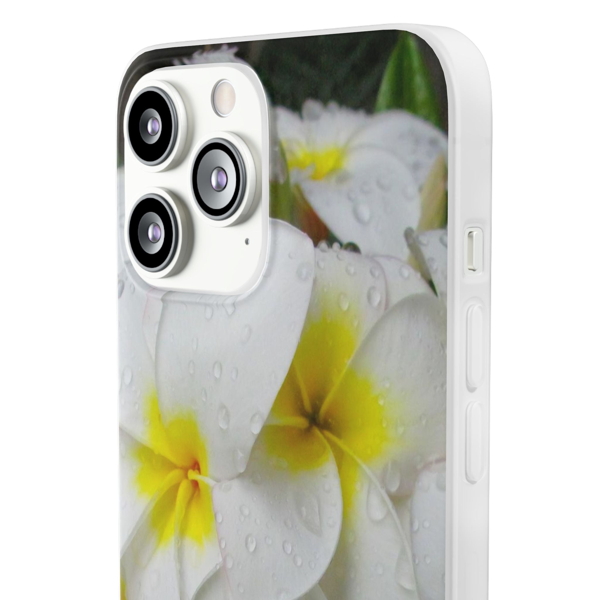 Fresh White Frangipanis Flexi Clear Cases for Most Phone Types (FWS)