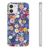 Blue Colourful Floral Flexi Clear Cases for Most Phone Types