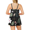 Boho Black Tankini with Shorts up to 5 XL (FWS)