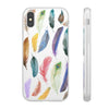 Colourful Feathers White Flexi Clear Cases for Most Phone Types