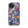 Blue Colourful Floral Flexi Clear Cases for Most Phone Types