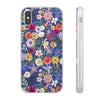 Blue Colourful Floral Flexi Clear Cases for Most Phone Types