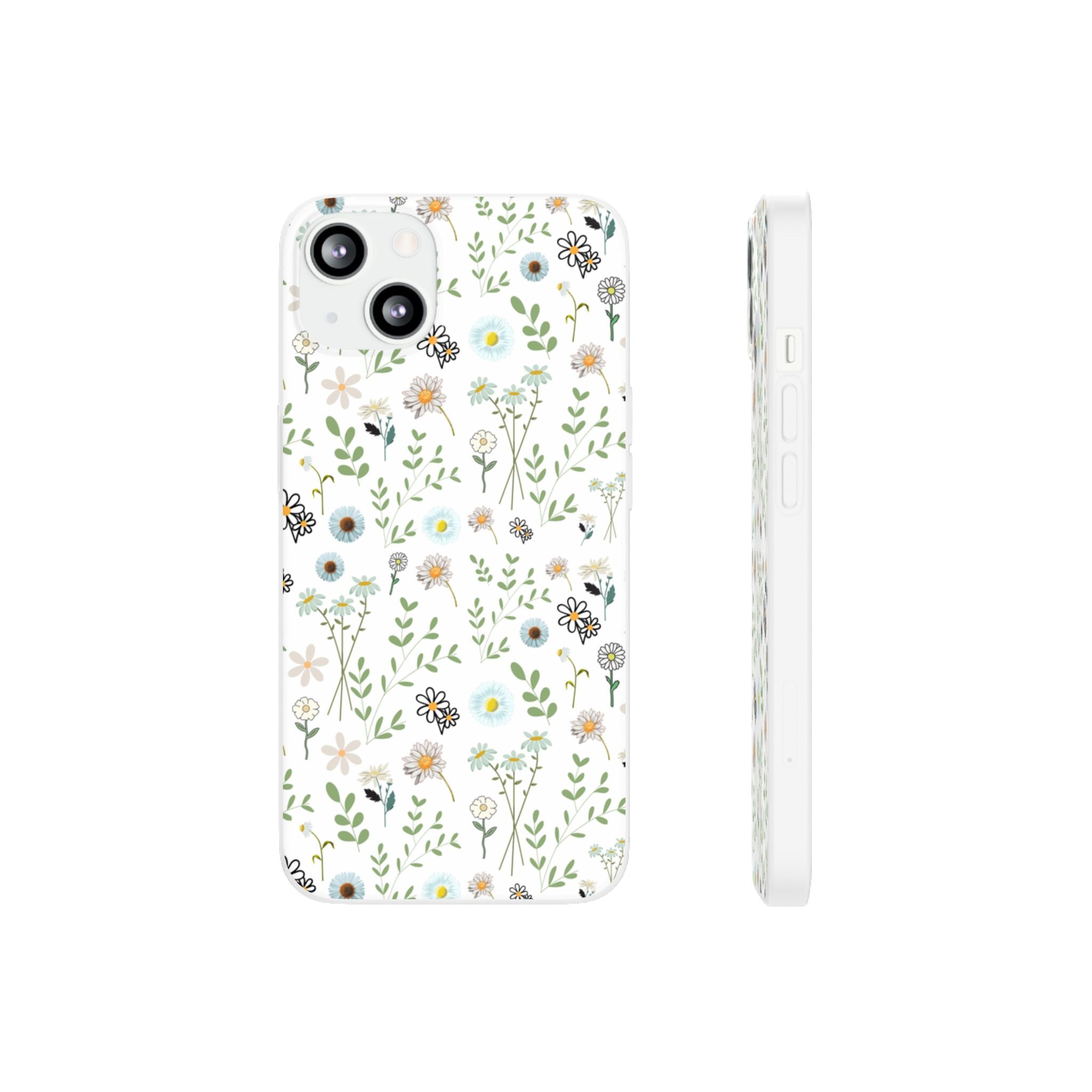 Graphic White Daisies Flexi Clear Cases for Most Phone Types (FWS)