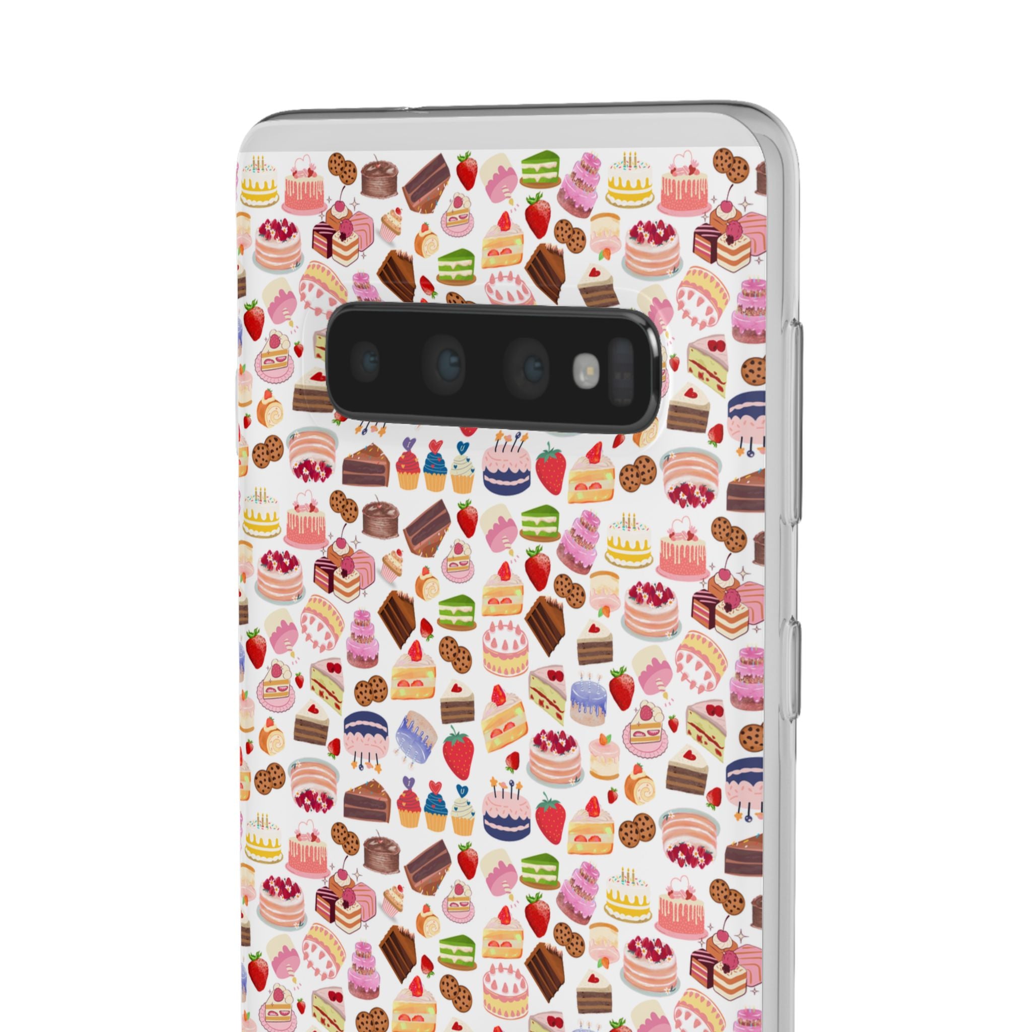 Happy Cake White Flexi Clear Cases for Most Phone Types (FWS)