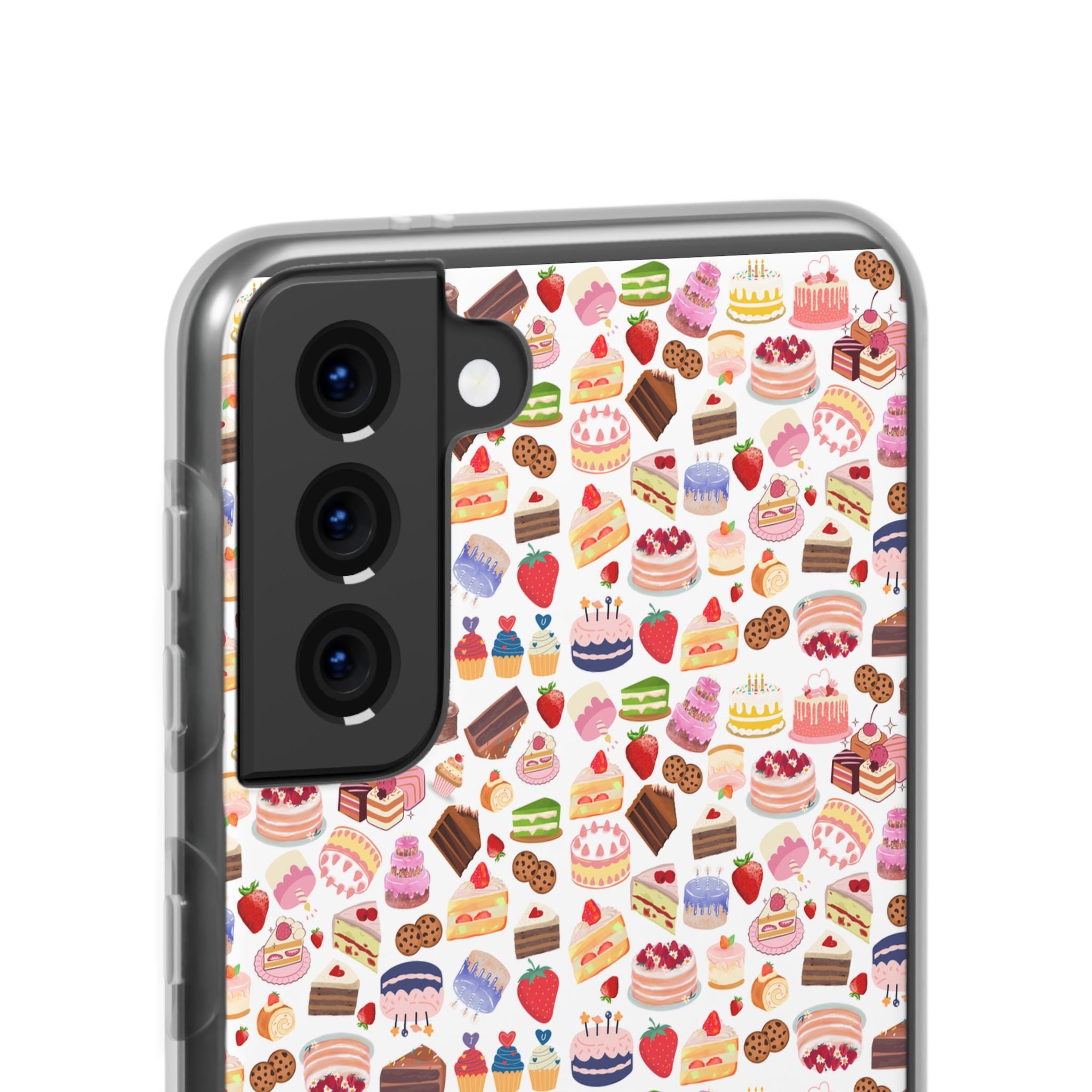 Happy Cake White Flexi Clear Cases for Most Phone Types (FWS)