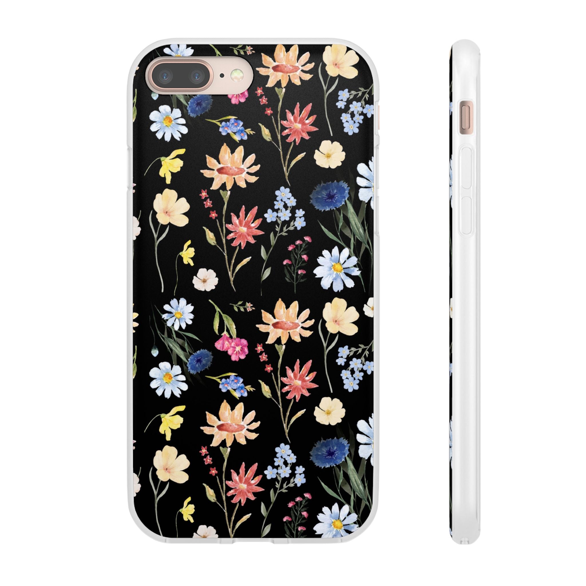 Wildflowers Painted Black Flexi Clear Case for Most Phone Types