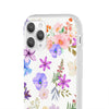 Floral White Flexi Clear Cases for Most Phone Types