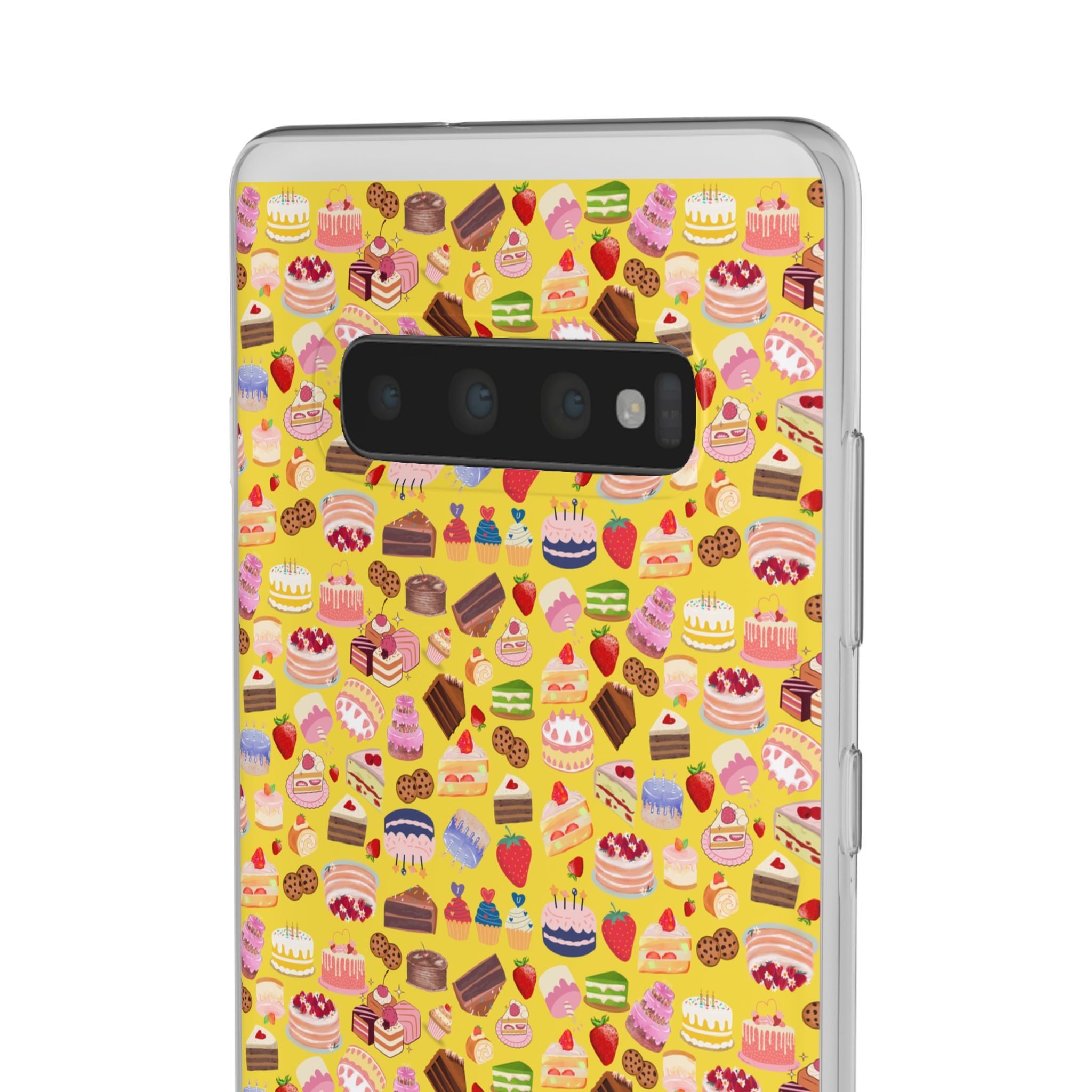 Happy Cake Yellow Flexi Clear Cases for Most Phone Types (FWS)