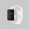 Japanese Pink Flowers White Apple iWatch Replacement Strap TPU Rubber (FWS)