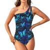 Butterflies Blue Keyhole Bathing Suit up to 5 XL (FWS)