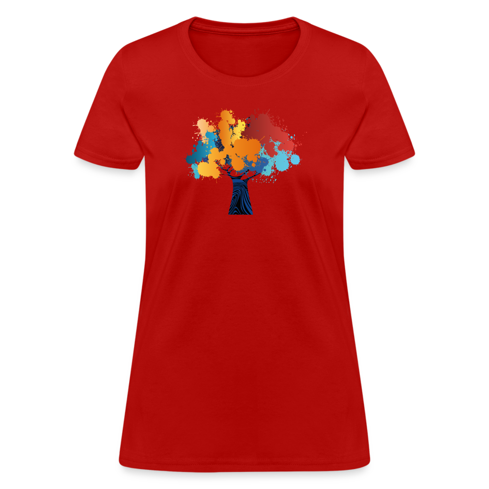 Abstract Tree Women's T-Shirt - red