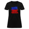 American Flag Women's Cotton T-Shirt - black