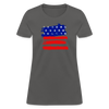 American Flag Women's Cotton T-Shirt - charcoal