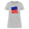 American Flag Women's Cotton T-Shirt - heather gray