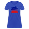 American Flag Women's Cotton T-Shirt - royal blue