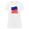 American Flag Women's Cotton T-Shirt - white