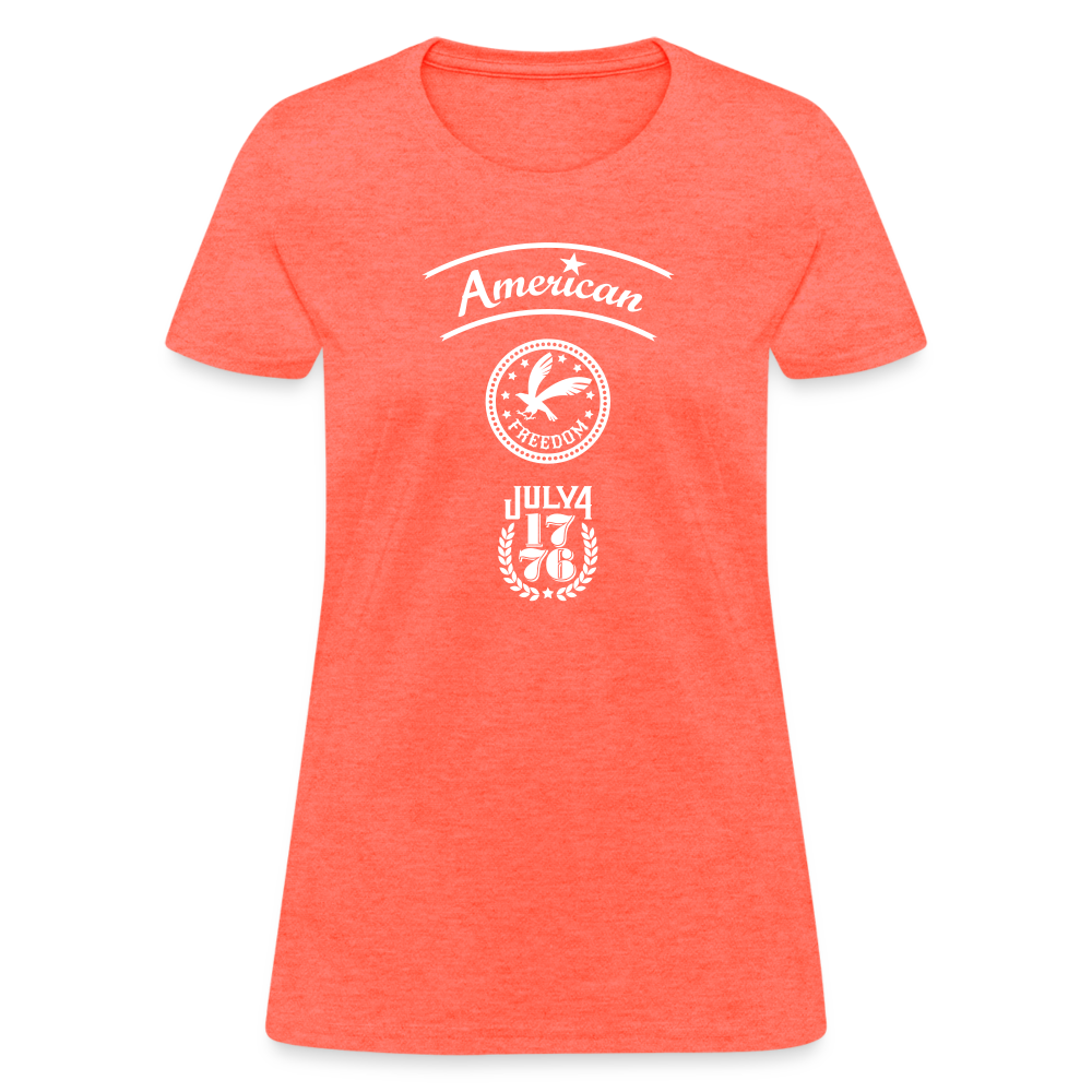 American Freedom Cotton T-Shirt - heather coral