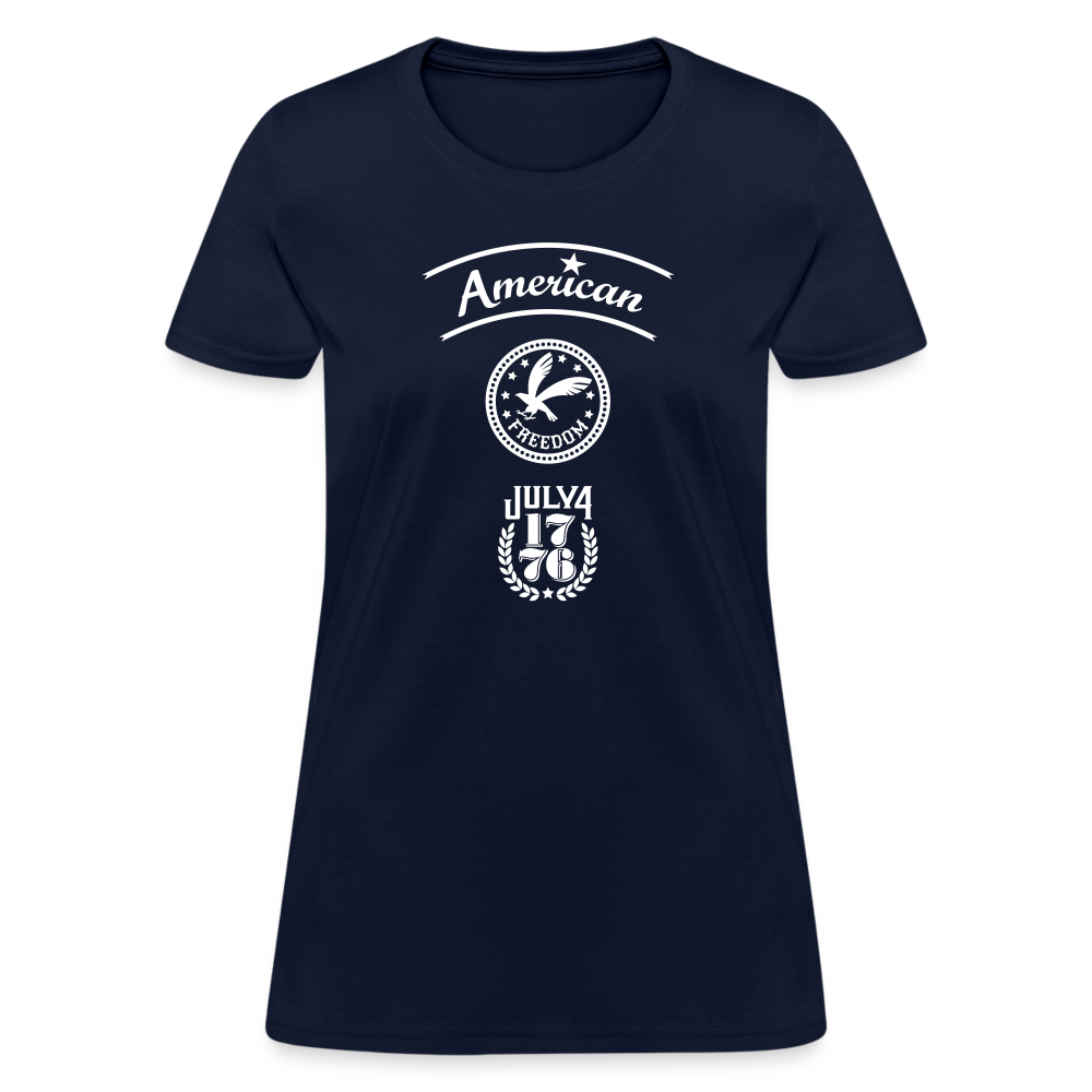 American Freedom Cotton T-Shirt - navy