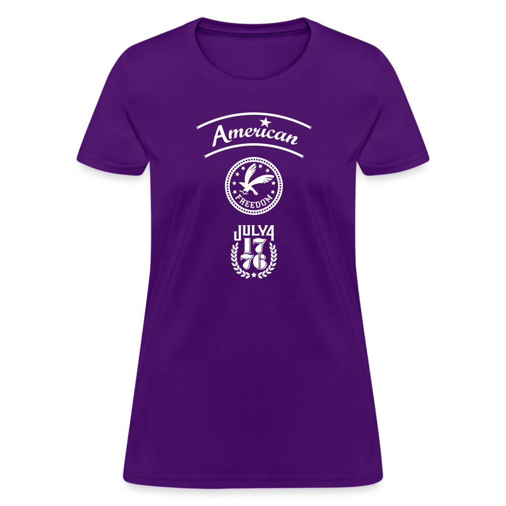 American Freedom Cotton T-Shirt - purple