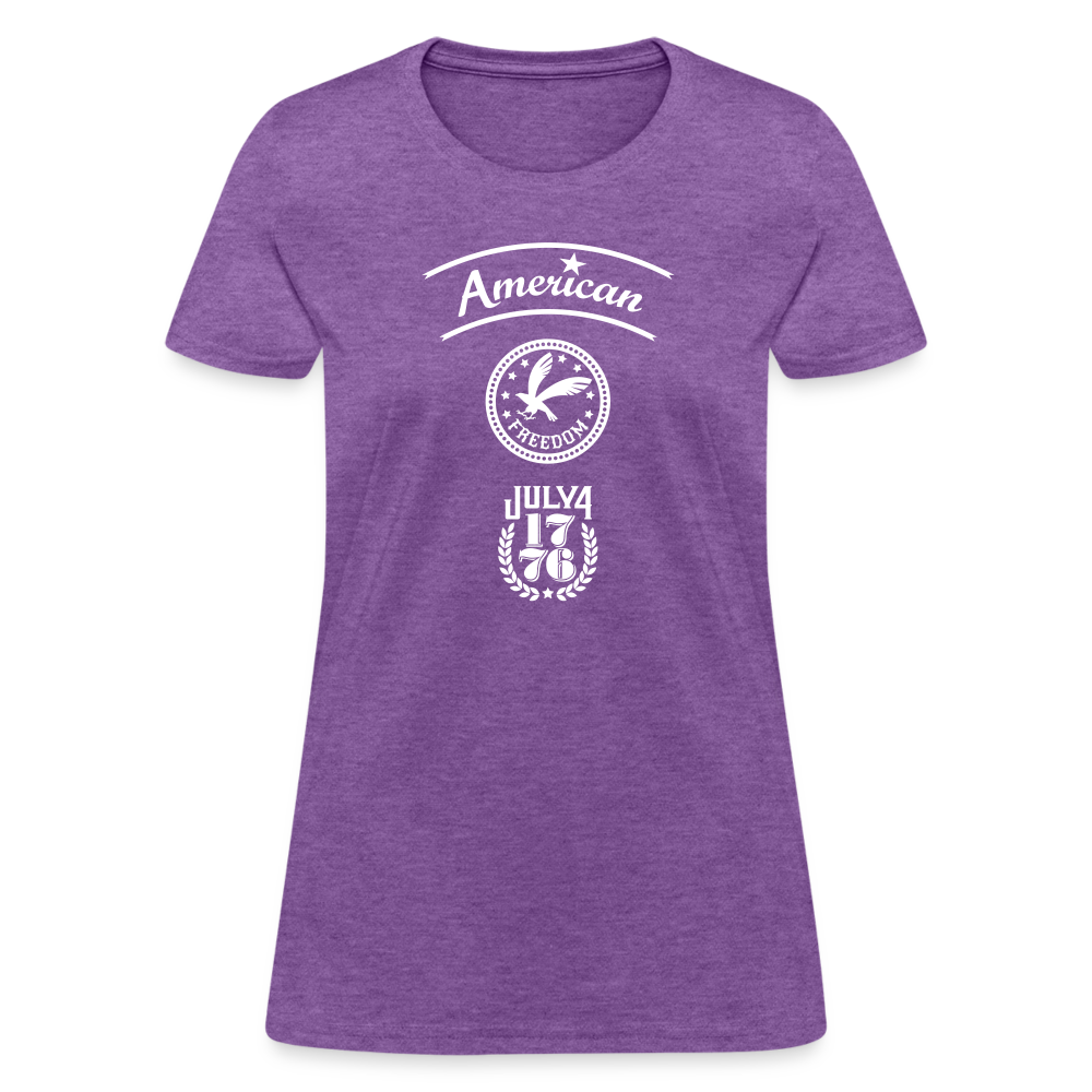 American Freedom Cotton T-Shirt - purple heather