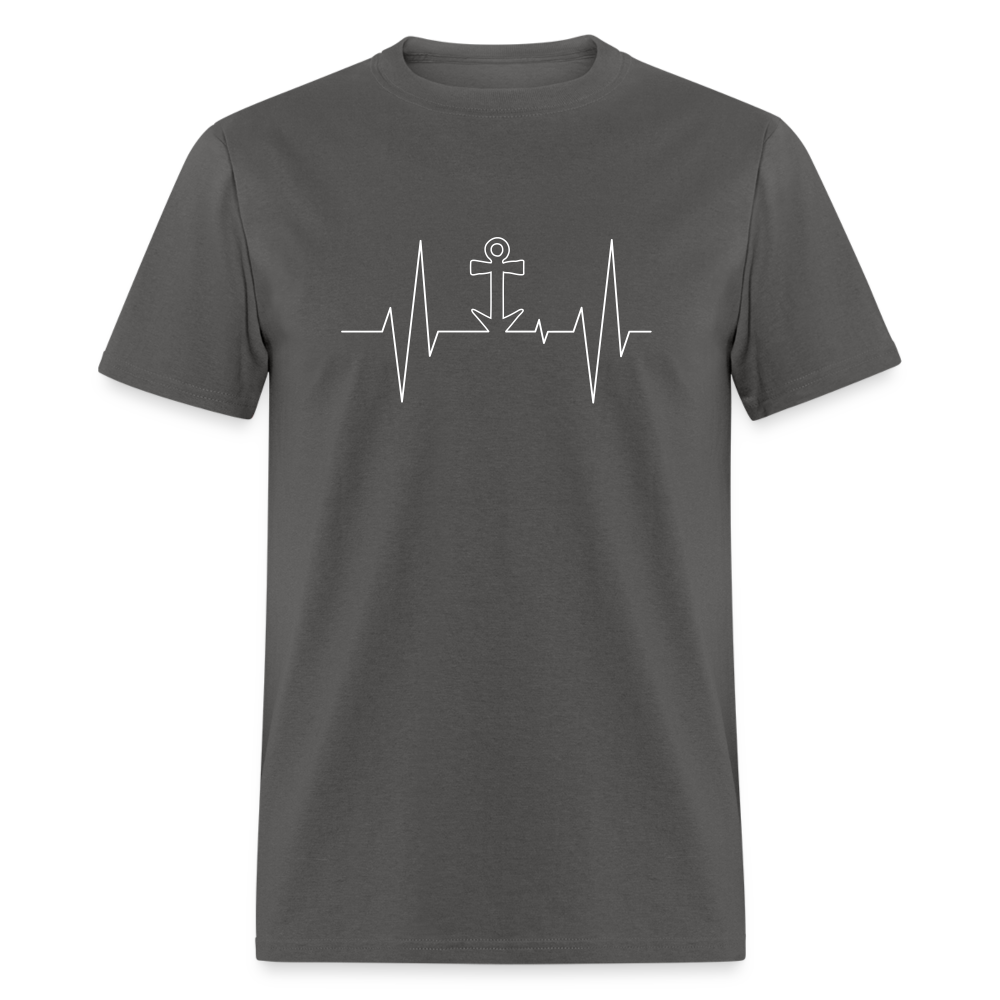 Anchor Heartbeat Unisex T-Shirt - charcoal