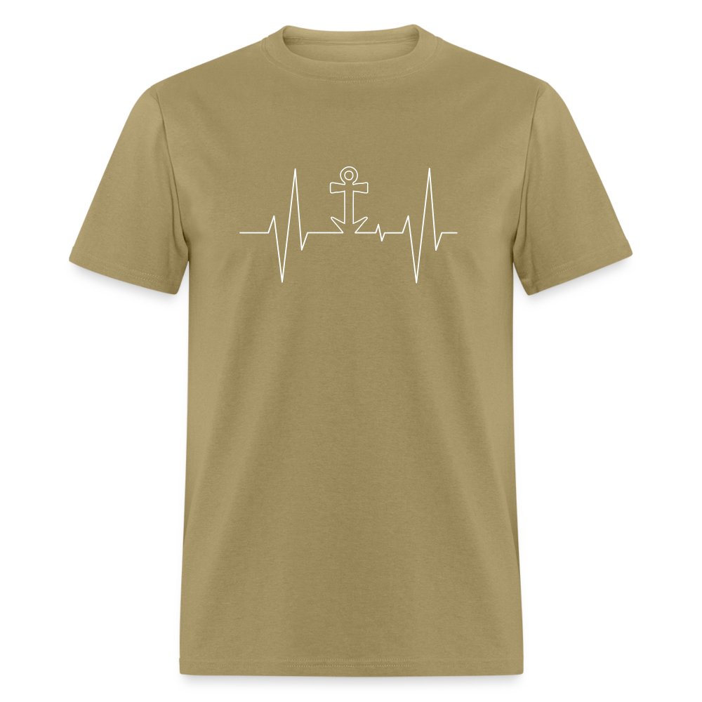 Anchor Heartbeat Unisex T-Shirt - khaki