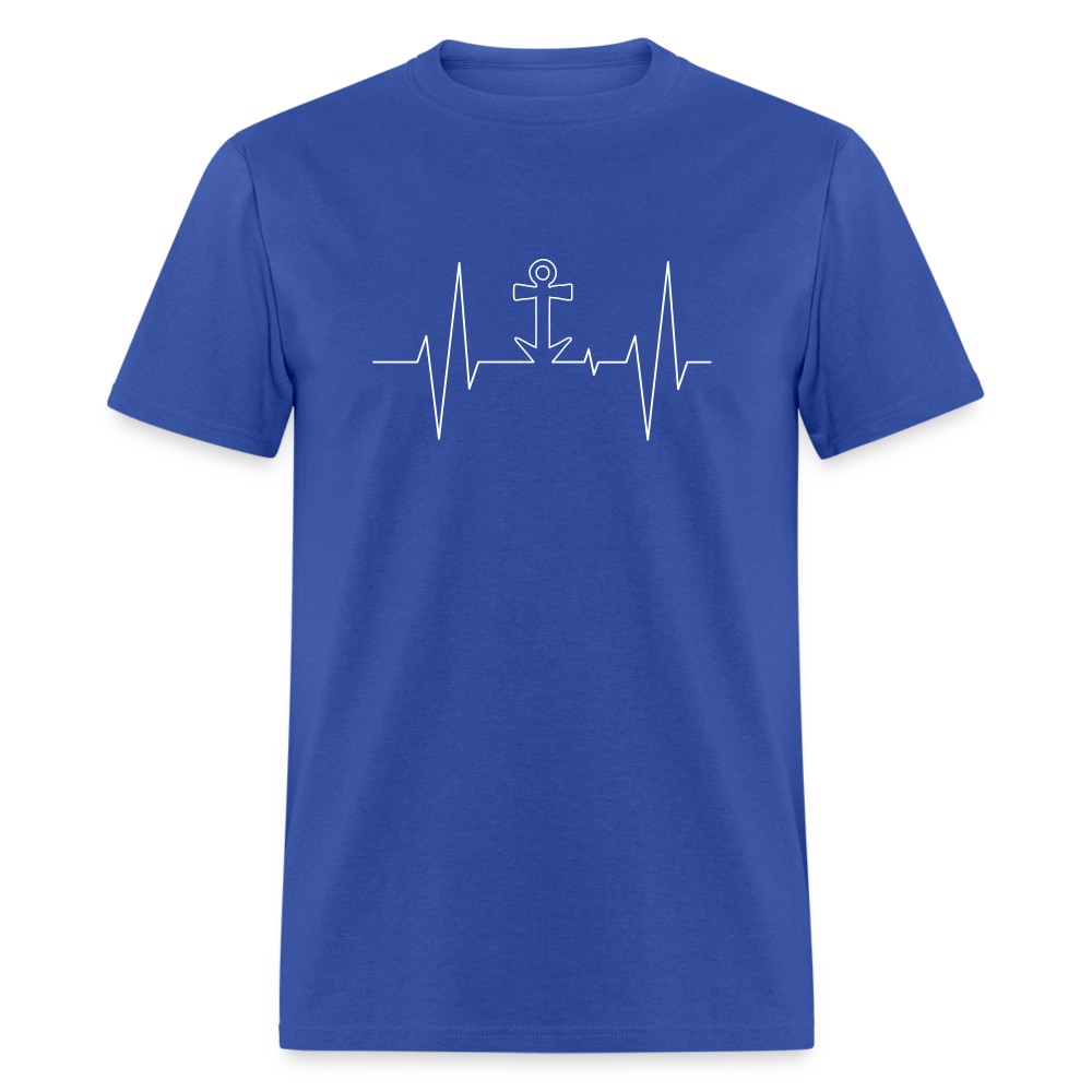 Anchor Heartbeat Unisex T-Shirt - royal blue