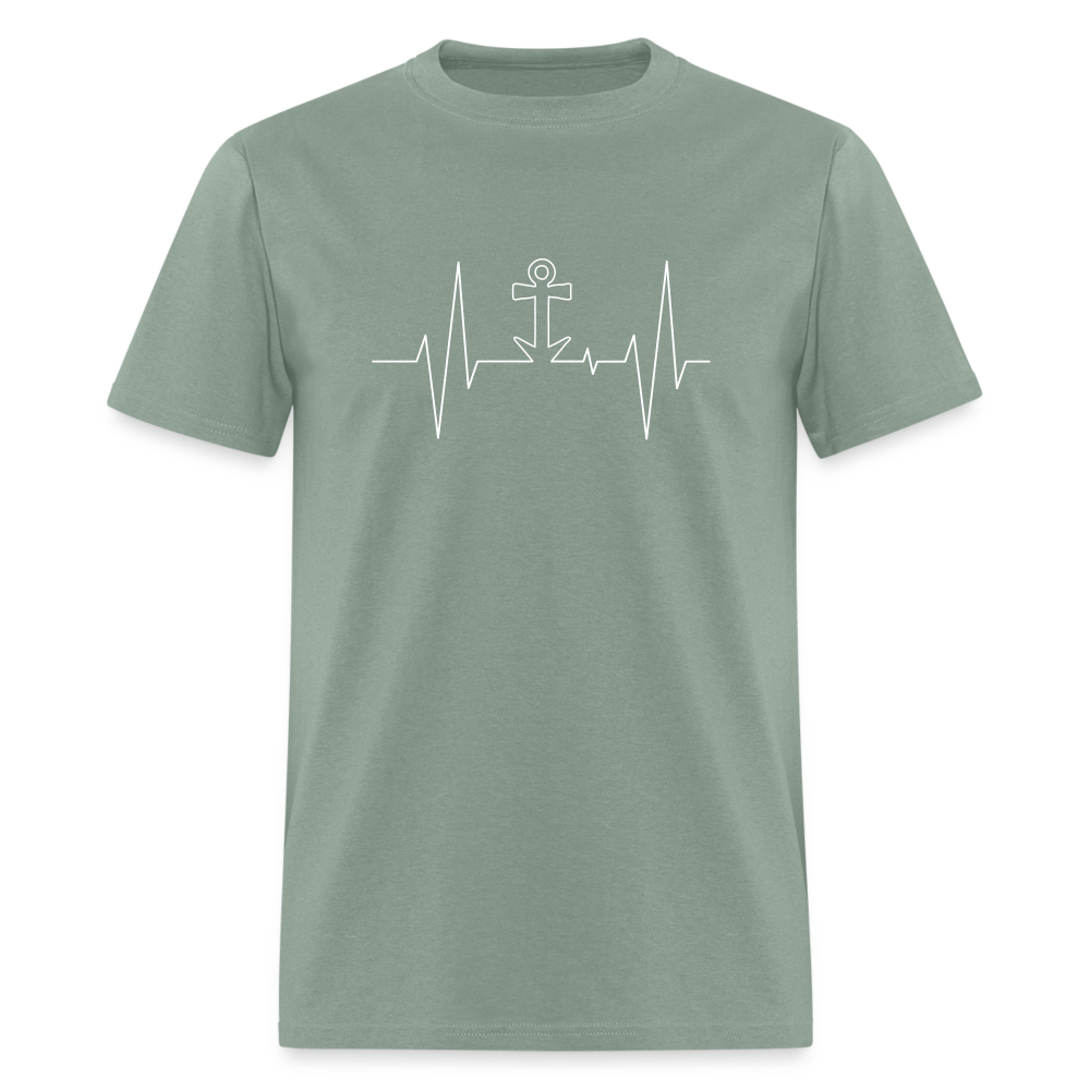 Anchor Heartbeat Unisex T-Shirt - sage