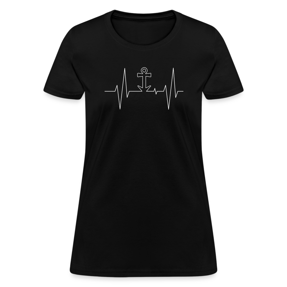 Anchor Heartbeat Women's T-Shirt - black