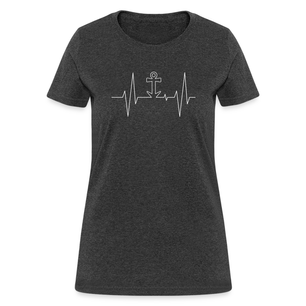 Anchor Heartbeat Women's T-Shirt - heather black