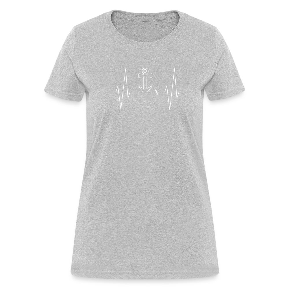 Anchor Heartbeat Women's T-Shirt - heather gray