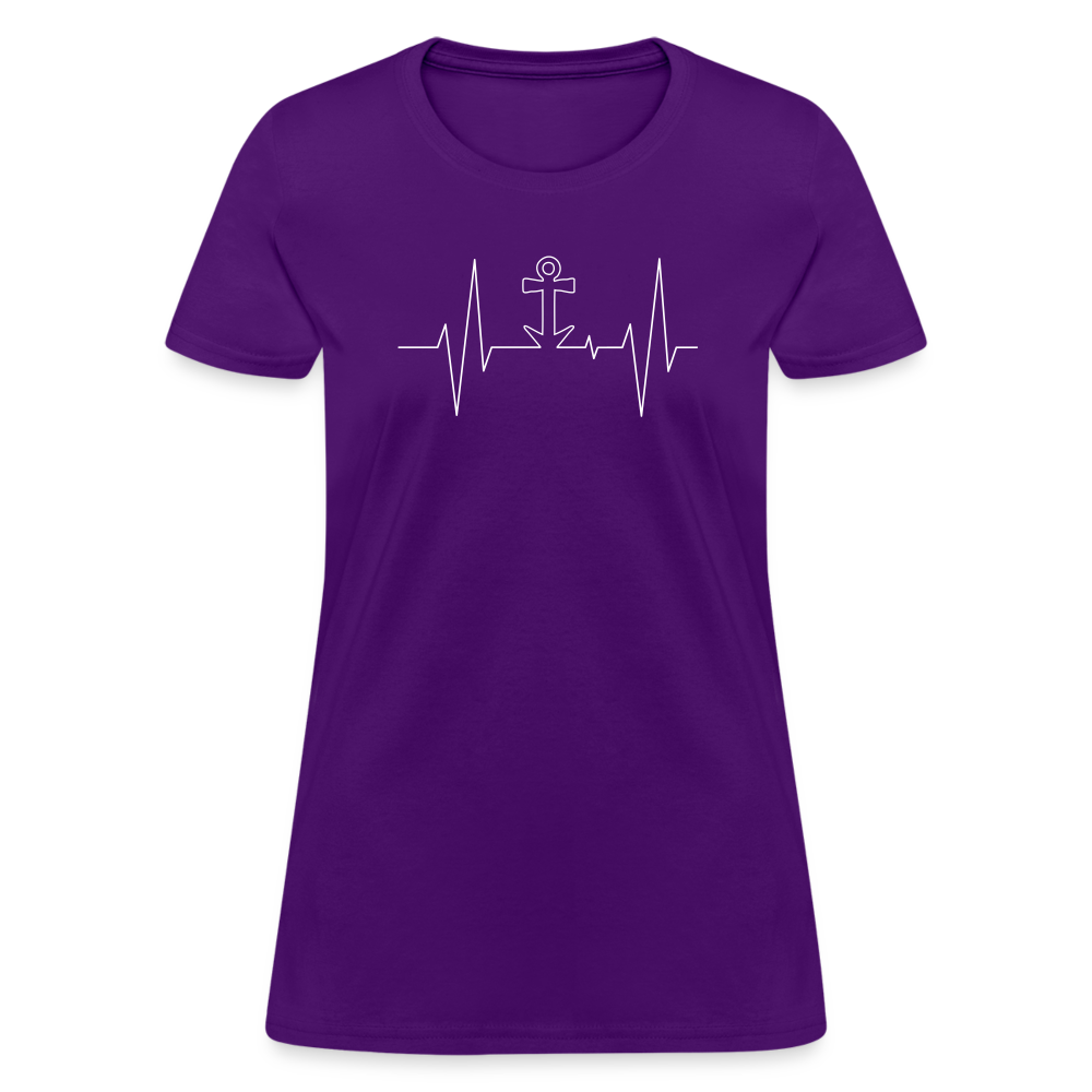 Anchor Heartbeat Women's T-Shirt - purple